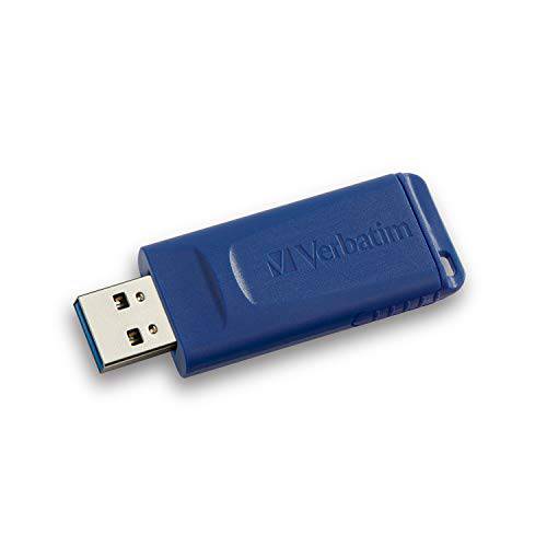 Verbatim 128GB USB 2.0 플래시드라이브 - Cap-Less&  보편적으로 호환가능한 - 블루