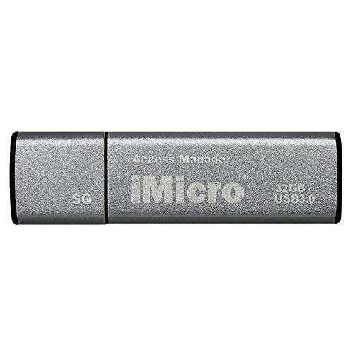 (팩 of 1) iMicro USB 3.0 암호 프로텍트 플래시드라이브 Sliver 등급 32GB (실버 그레이)