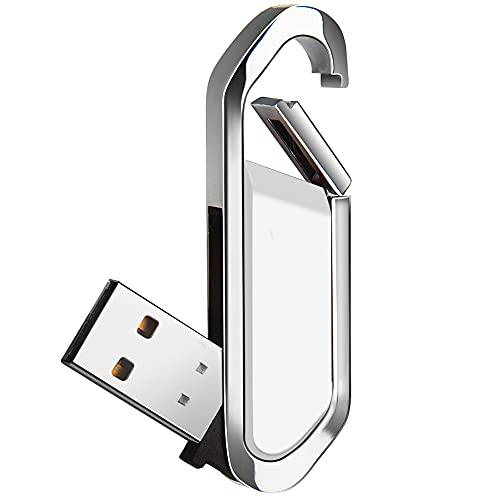 64GB USB 플래시드라이브 휴대용 메탈 썸 드라이브 키체인,키링,열쇠고리 USB 2.0 메모리 스틱 펜 드라이브 외장 데이터 스토리지, 화이트
