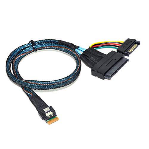 Cablecc U.2 U2 SFF-8639 to Slimline SFF-8654 4i NVME PCIe SSD 케이블 메인보드 SSD 750 p3600 p3700 M.2 50CM