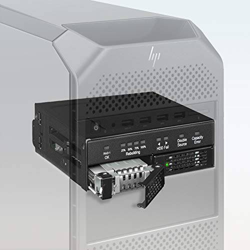 ICY 도크 2 x 2.5” SATA HDD/ SSD 탈부착가능 RAID 1 드라이브 인클로저 5.25” 베이 | ToughArmor RAID MB902SPR-B