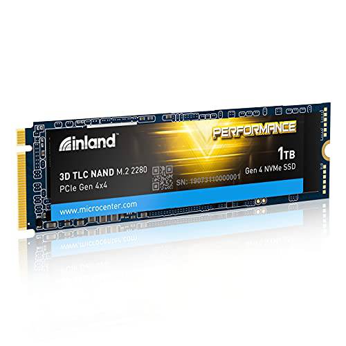 Inland 퍼포먼스 1TB PCIe 세대 4.0 NVMe 4 x4 SSD M.2 2280 TLC 3D 낸드 내장 SSD, R/ W 스피드 up to 5000MB/ s and 4300MB/ S, 1800 TBW