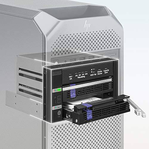 ICY 도크 듀얼 2.5/ 3.5 SATA 하드 드라이브/ SSD 탈부착가능 RAID 1 휴대용 랙 인클로저 in 2 x 5.25 베이 | FatCage RAID MB901SPR-B