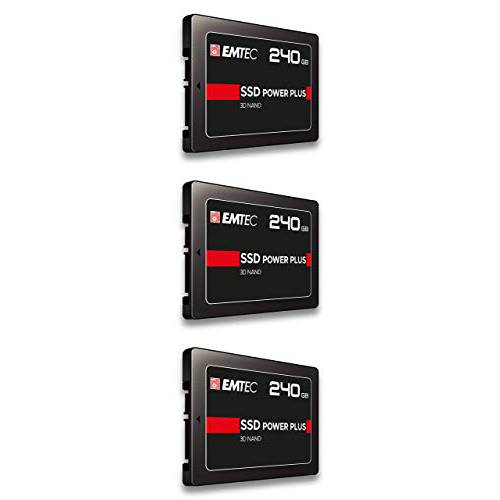 EMTEC 240GB X150 파워 플러스 3D 낸드 2.5” SATA III 내장 SSD (SSD) ECSSD240GX150 (3-Pack)