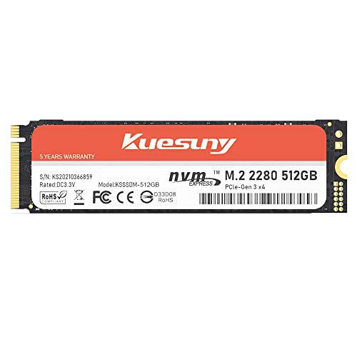 Kuesuny 프로페셔널 512GB NVMe SSD M.2 2280 PCIe 세대 3.0x4 3D TLC 낸드 내장 SSD 호환가능한  노트북& PC 데스크탑