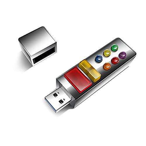 스페이스 Age Novelty USB 플래시드라이브 by Geekify - LED 라이트 Sci-fi USB 3.0 썸 드라이브 - 64 GB (매트 마감)