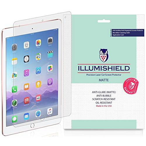 iLLumiShield 매트,무광 화면보호필름, 액정보호필름 호환가능한 with 애플 아이패드 프로 9.7 inch (2017, 아이패드 에어 2, Air)(2-Pack) Anti-Glare 쉴드 Anti-Bubble and Anti-Fingerprint 애완동물 필름