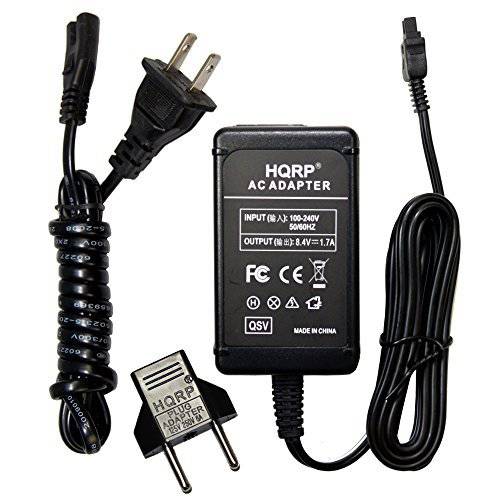HQRP AC 어댑터/ 충전 호환가능한 with 소니 핸디캠 HDR-CX560V, HDR-CX700V, HDR-XR106E, HDR-XR500, HDR-XR500E, HDR-XR520, HDR-XR520E 캠코더 with USA 케이블&  유로 Plug 어댑터