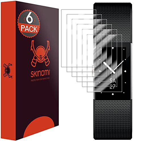 Skinomi  화면보호필름, 액정보호필름 호환가능한 with 핏빗 충전 2 (6-Pack)(Full 커버리지) 클리어 TechSkin TPU Anti-Bubble HD 필름