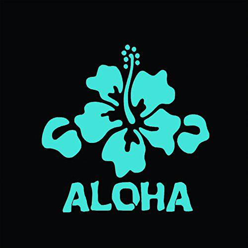 KCD Aloha 히비스커스 Flower Vinyl 데칼,스티커 스티커 | 자동차 트럭 밴 벽 노트북 Cups | 라이트 블루 | 5.5 인치 | KCD 1508LBL