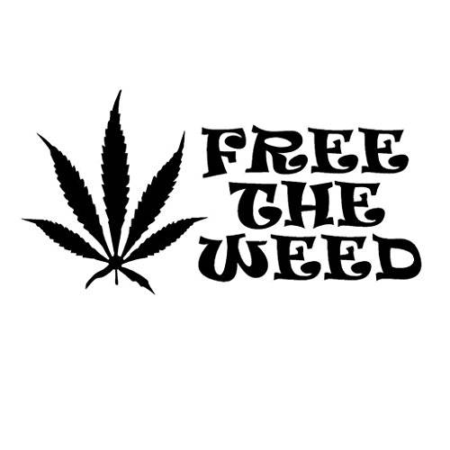 프리 The Weed Marijuana Vinyl 데칼,스티커 스티커 | 자동차 트럭 밴 벽 노트북 Cups | 블랙 | 5.5 X 2.8 인치 | KCD 1502