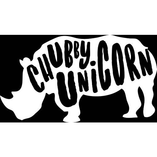 Chubby 유니콘 Rhino Vinyl 데칼,스티커 스티커 | 자동차 트럭 벽 밴 윈도우 노트북 | 화이트 | 5.5 X 3 인치 | KCD 1818