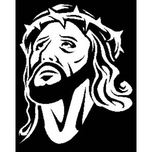 Jesus Christ Face Vinyl 데칼,스티커 스티커 | 자동차 트럭 밴 벽 노트북 Cups | 화이트 | 7.5 X 6.1 인치 | KCD 1509