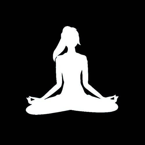 Girl Meditating Namaste Vinyl 데칼,스티커 스티커 | 자동차 트럭 밴 벽 노트북 Cups | 화이트 | 5.5 인치 | KCD 1007