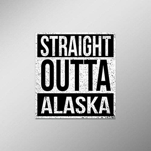 직선 Outta Alaska Vinyl 데칼,스티커 스티커 | 자동차 트럭 밴 SUV 노트북 벽 윈도우 Cups | 풀 컬러 | 4.5 X 5 인치 | KCD 2084