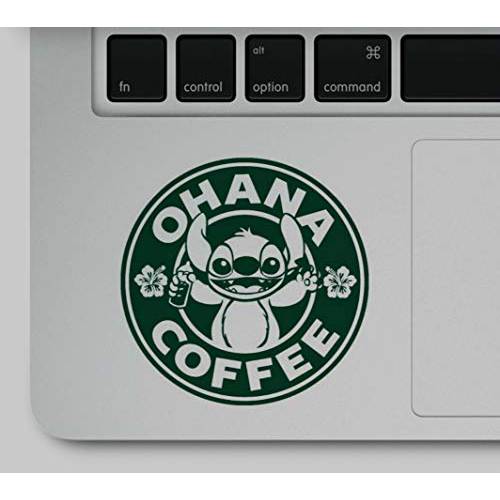 Ohana 커피- Decal& Sticker Pros Motivational 벽면스티커,레터링,문구스티커 Printed on 화이트 Vinyl 호환가능한 with 모든 맥북 프로, 레티나, and 에어