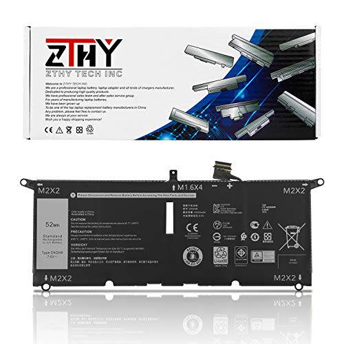 ZTHY 52Wh DXGH8 노트북 배터리 for 델 XPS 13 9370 9380 Inspiron 13 7390 7391 2-in-1 5390 5391 7490 Latitude 3301 E3301 Vostro 5390 5391 Series G8VCF H754V 0H754V P82G001 7.6V 6500mAh 4-Cell