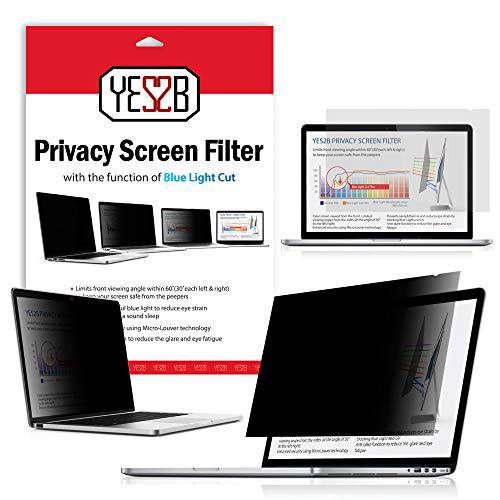 YES2B 15.6 Inch 노트북 프라이버시 스크린 필터 for 16:9 와이드스크린 디스플레이 - 컴퓨터 모니터 노트북 Anti-Spy, Anti-Blue 라이트 and Anti-Glare 보호 Made in Korea