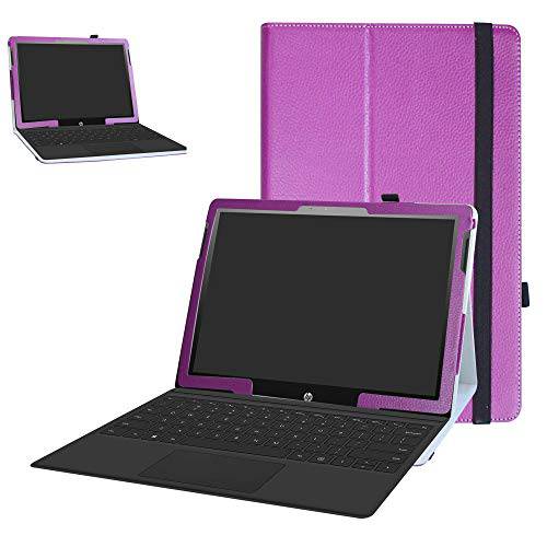 HP Chromebook x2 태블릿, 태블릿PC 케이스, Bige PU 가죽 폴리오 2-Folding 스탠드 커버 for 12.3 HP Chromebook x2 12-fXXX Series 2-in-1 태블릿, 태블릿PC (Such as 12-f014dx), 다크 블루