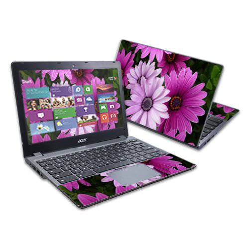 MightySkins  스킨 호환가능한 with Acer C720 Chromebook 11.6 랩 스티커 스킨S 퍼플 플라워