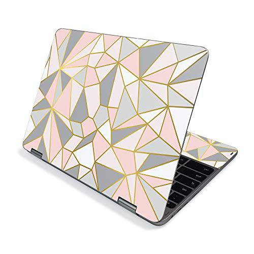 MightySkins  스킨 for 삼성 Chromebook 플러스 V2 12 (2019) - 로즈 골드 Polygon | Protective, 듀러블, and 유니크 Vinyl 데칼,스티커 랩 커버 | 쉬운사용, 제거, and Change Styles | Made in The USA