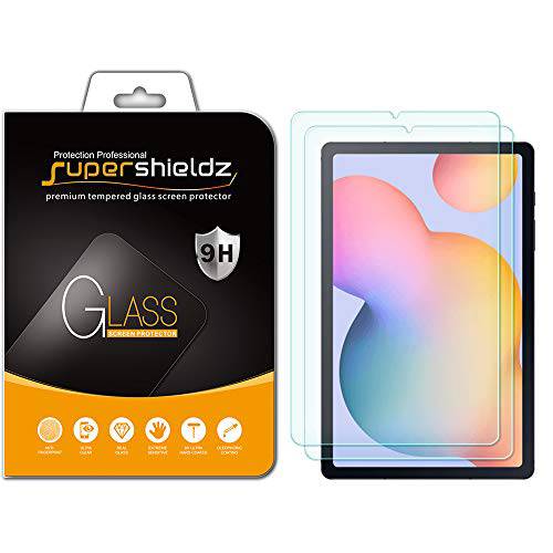 (2 팩) Supershieldz for 삼성 갤럭시 (Tab S6 Lite) 10.4 inch 화면보호필름, 액정보호필름, ( 강화유리) Anti 스크레치, 기포 프리