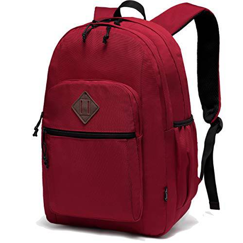 백팩 for 여성용, Chasechic 방수 Dual-compartments School 백팩 15-in 노트북 백팩, 레드