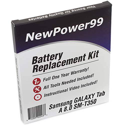 NewPower99  배터리 Kit for 삼성 갤럭시 Tab A 8.0 SM-T350 with 툴, How-to 비디오,  배터리 from