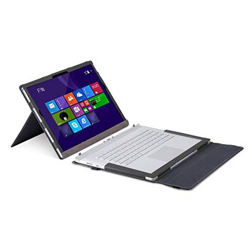 마이크로소프트 서피스 북 2 15 Inch 노트북 슬리브 태블릿, 태블릿PC 폴리오 케이스 탈착식 커버 with 지지,보호 스탠드 (브라켓) 케이스 2/ 1 (그레이)