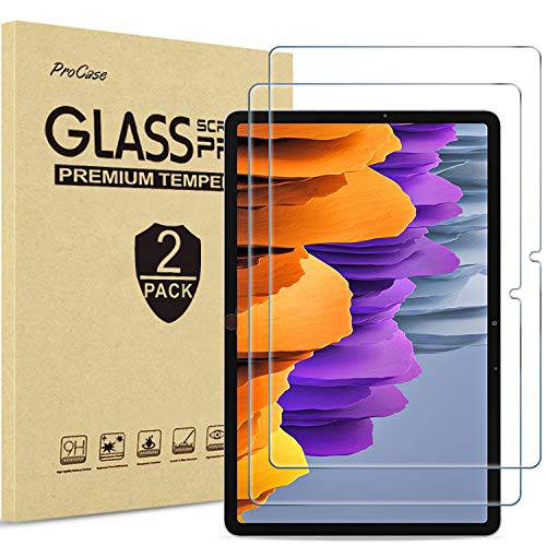 (2 팩) ProCase  갤럭시 Tab S7 11 inch 2020 스크린 Protector(Model SM-T870/ T875),  강화유리 스크린 필름 방지 for 2020 출시 갤럭시 Tab S7 태블릿, 태블릿PC SM-T870/ T875 -클리어