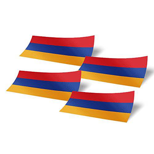Armenia Armenians 4 팩 of 4 인치 와이드 국가 깃발 스티커 데칼 창문 노트북 컴퓨터 비닐 차량용 범퍼 4