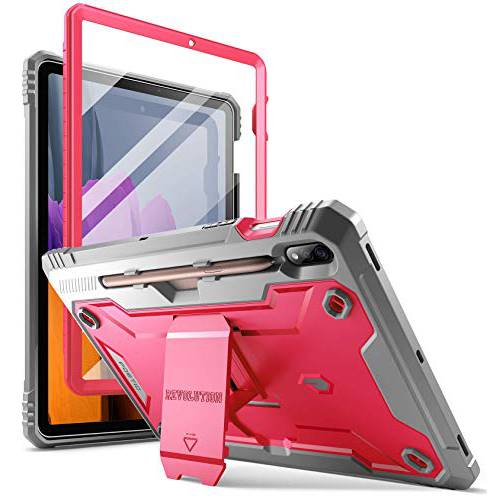 Poetic Revolution 시리즈 삼성 갤럭시 탭 S7 태블릿, 태블릿PC 케이스, 11 인치 모델 SM-T870/ SM-T875 (2020 출시), Full-Body 헤비듀티 케이스, Built-in-Screen 보호, 핑크