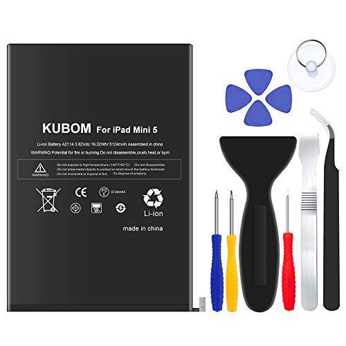 KUBOM  교체용 배터리 아이패드 미니 5, 풀 5124mAh 0 싸이클 배터리 - 포함 Complete 수리 툴 키트