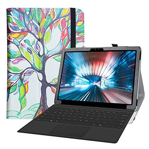 Dell Latitude 7200 태블릿, 태블릿PC 케이스, Bige PU 가죽 폴리오 2-Folding 스탠드 커버 12.3 Dell Latitude 7200/ Latitude 7210 2-in-1 Tablet(Not 호환 Dell Latitude 7200 노트북), Love 트리