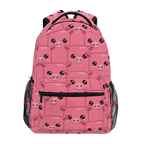 폴리에스터 백팩 학교 십대 걸 방수 핑크 Pig 백팩 책가방 숄더 백 노트북 여행용 핸드백 데이팩