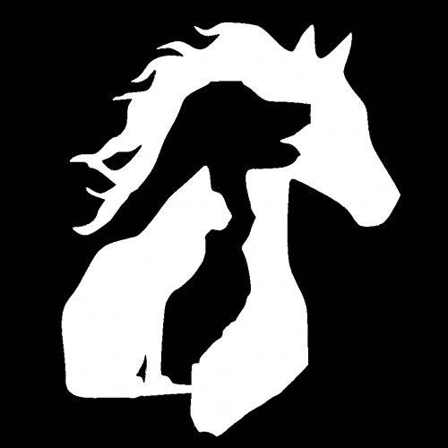 동물 Lover - Horse 강아지 고양이 아웃라인 - 비닐 - 5 톨 (컬러: 화이트) 데칼 노트북 태블릿, 태블릿PC 스케이트 보드 자동차 윈도우 스티커