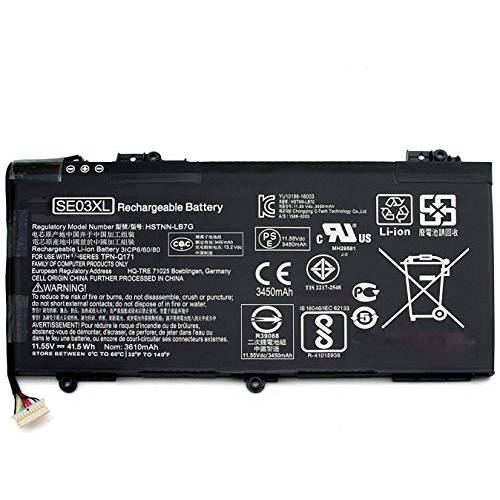 Batterymarket SE03XL 노트북 배터리 호환가능한 HP Pavilion 14-AL000 14-AL125TX 14-AL136TX 14-AL027TX 14-AL028TX 14-AV002LA 14-AV005LA 시리즈 TPN-Q171 849568-421 849908-850 11.55V 41.5Wh