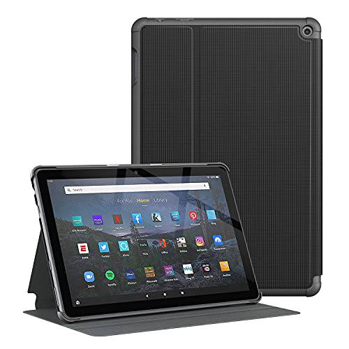 Soke 케이스 All-New 아마존 파이어 HD 10& 10 플러스 태블릿, 태블릿PC (Only 호환가능한 11th 세대, 2021 릴리즈) 프리미엄 폴리오 스탠드 커버 오토 웨이크/ 슬립 10.1 인치 태블릿, 태블릿PC, 블랙