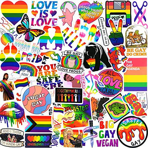Gay Pride 스티커 레인보우 스티커 팩 50pcs 방수 스티커 노트북 물병, 워터보틀 Travecase 스케이트 보드 컴퓨터 -Gay Pride Lover 스티커