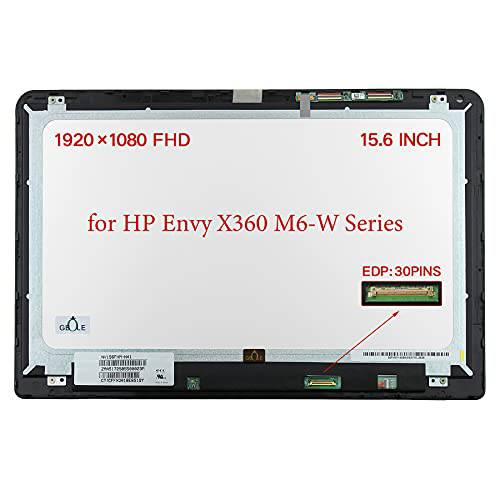 GBOLE 교체용 스크린 15.6 1080P HP Envy X360 M6-W 시리즈 M6-W101DX M6-W102DX M6-W103DX M6-W105DX LCD 디스플레이 터치 스크린 디지타이저 조립품 베젤 터치 컨트롤러 보드