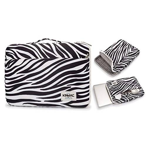 Kinmac 360° 보호 방수 노트북 케이스 백 슬리브 핸들 (15.6 인치, Zebra)