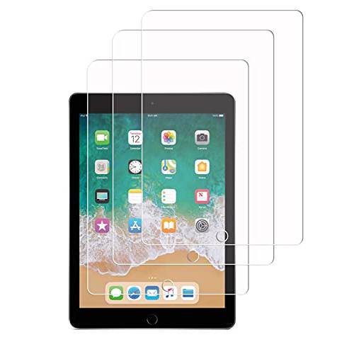 HOJIN [3-Pack] 화면보호필름, 액정보호필름 호환가능한 아이패드 9.7 inch(Mode:2018/ 2017) 아이패드 프로 9.7-Inch/ 아이패드 에어 2/ iPadAir 1 강화유리 아이패드 6th/ 5th 세대, 스크레치 방지, 기포 프리
