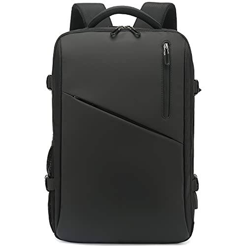 노트북 백팩, 17.3 인치 컴퓨터 백팩 대학 학교/ 비지니스/ 여행용, 블랙