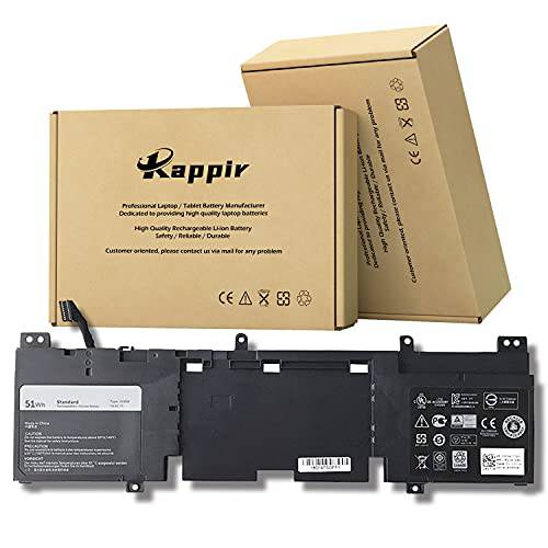Kappir 3V806 노트북 배터리 (14.8V 51Wh 3160mAh) 교체용 Dell 에일리언웨어 13 R2 13.3 ALW13ED-1708 P56G 시리즈 노트북 N1WM4 2VMGK 62N2T 2P9KD