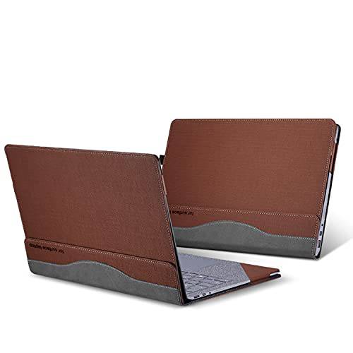 케이스 커버 마이크로소프트 서피스 노트북 4 13.5 인치 컴퓨터, 서피스 노트북 3 2 13.5‘’ PU 가죽 보호 쉘 케이스 (브라운)