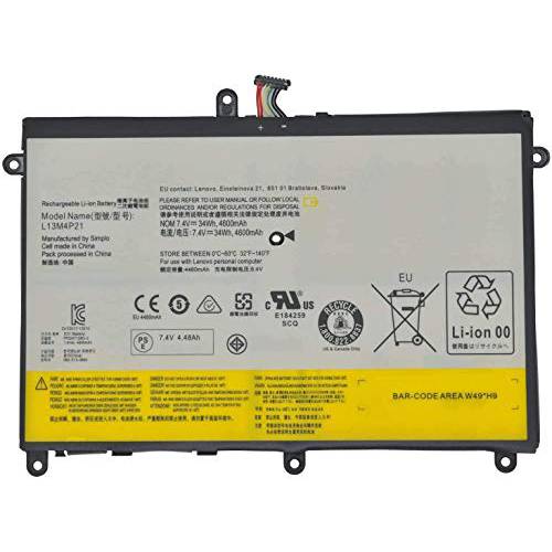 Batterymarket New L13L4P21 L13M4P21 교체용 노트북 배터리 호환가능한 레노버 아이디어패드 요가 2 11 121500223-7.4V 34Wh/ 4600mAh