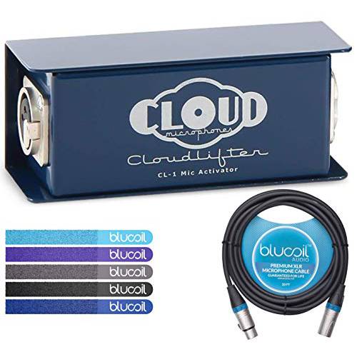 클라우드 마이크 CL-1 Cloudlifter 1-Channel 마이크 활성제 - 피드백 리듀서 번들,묶음 10-FT 밸런스 XLR 케이블, and 5-Pack of 리유저블,재사용 케이블 머리고정