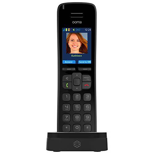 Ooma HD3 핸드셋 무선 폰 픽쳐 caller-ID and HD 음성 퀄리티, Works Ooma Telo VoIP 프리 인터넷 홈 폰 서비스.