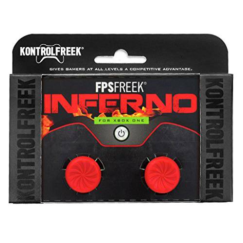 KontrolFreek FPS Freek Inferno 엑스박스 원 컨트롤러 퍼포먼스 썸스틱 2 High-Rise 오목 레드 for