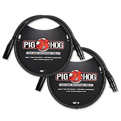 Pig Hog PHM3 8mm Tour 등급 마이크 케이블, XLR 3ft - 2-pack